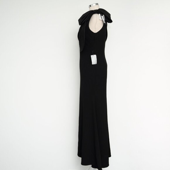 Betsy & Adam - Carmela Long Scuba Crepe Dress With Satin Bow - Picture 6 of 15